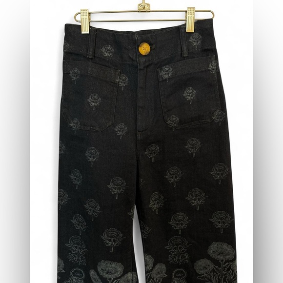 Maeve The Colette Cropped Wide-Leg Jeans Indigo Floral 25 - Picture 9 of 16